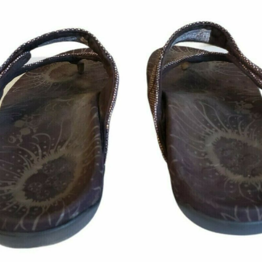 Vionic Orthaheel Cocoa Bronze Snake Print Flipflop - image 4